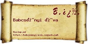 Babcsányi Éva névjegykártya