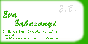 eva babcsanyi business card